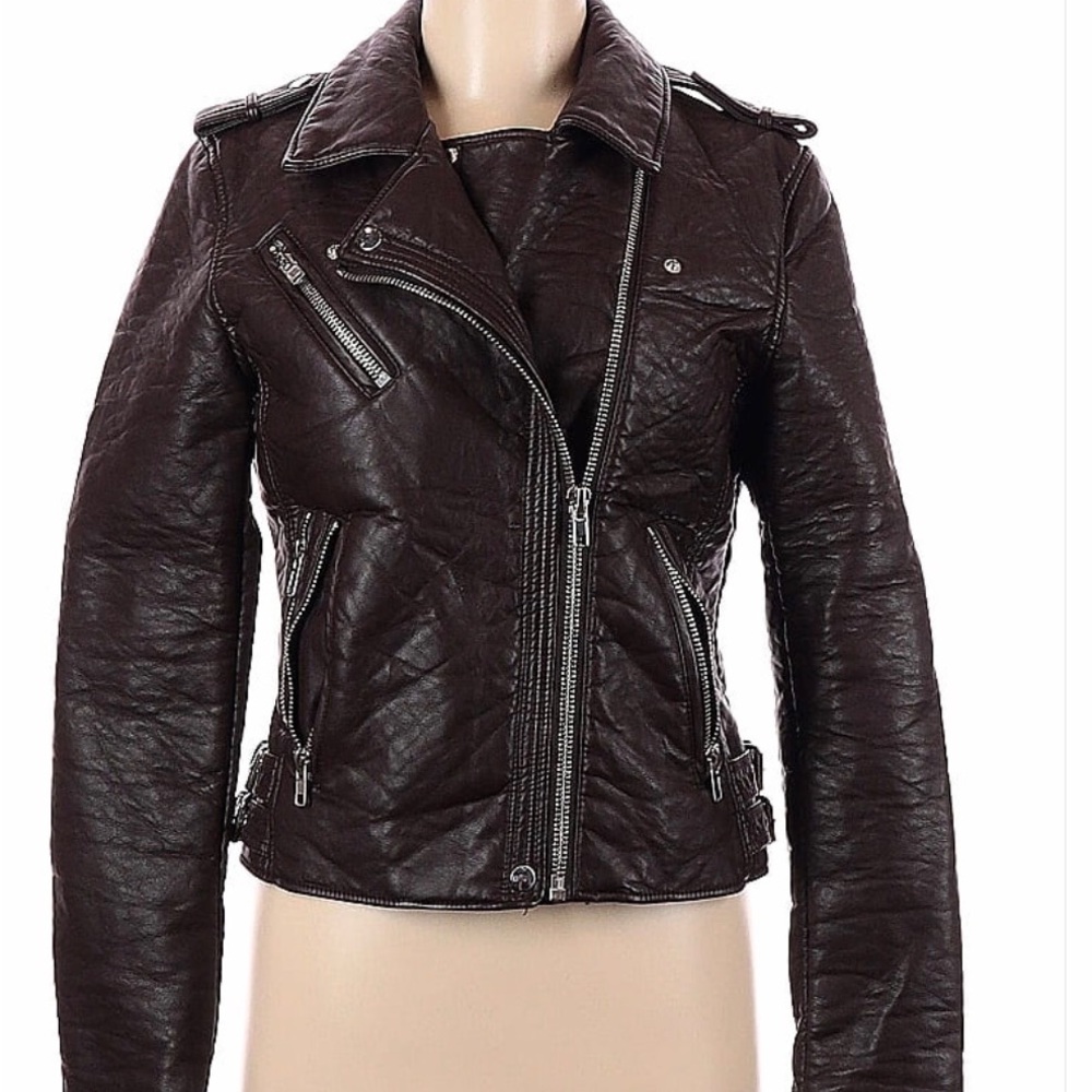 Faux leather biker jacket